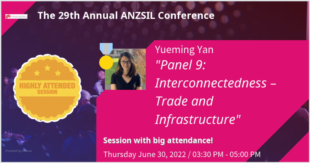 Trade and Infrastructure, 29th ANZSIL Annual Conference – International Law and Global Inter-Connectedness